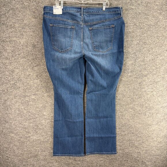 New Old Navy Jeans Women 20 Plus Blue Denim Dark Wash High Rise Curvy Bootcut - Picture 2 of 9